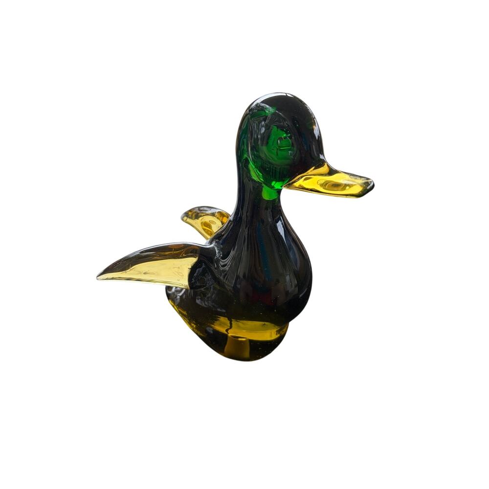 Vintage Luxardo Murano Art Glass Duck 8” Topper